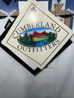 New Men’s White Blue Cumberland Outfitters Pearl Snap Long Sleeve Medium I-54