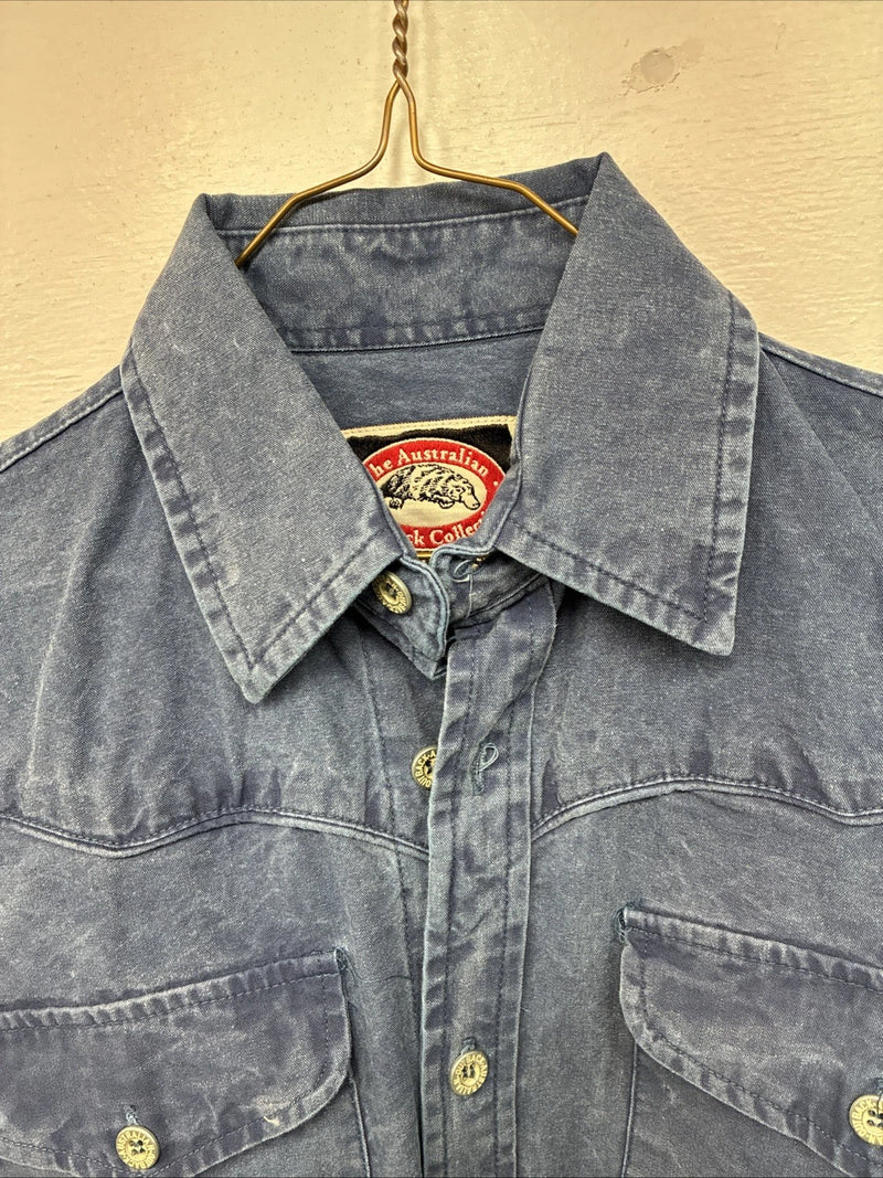 New Women’s Outback Tough Blue Jena Long Sleeve Button Up Small MM-68