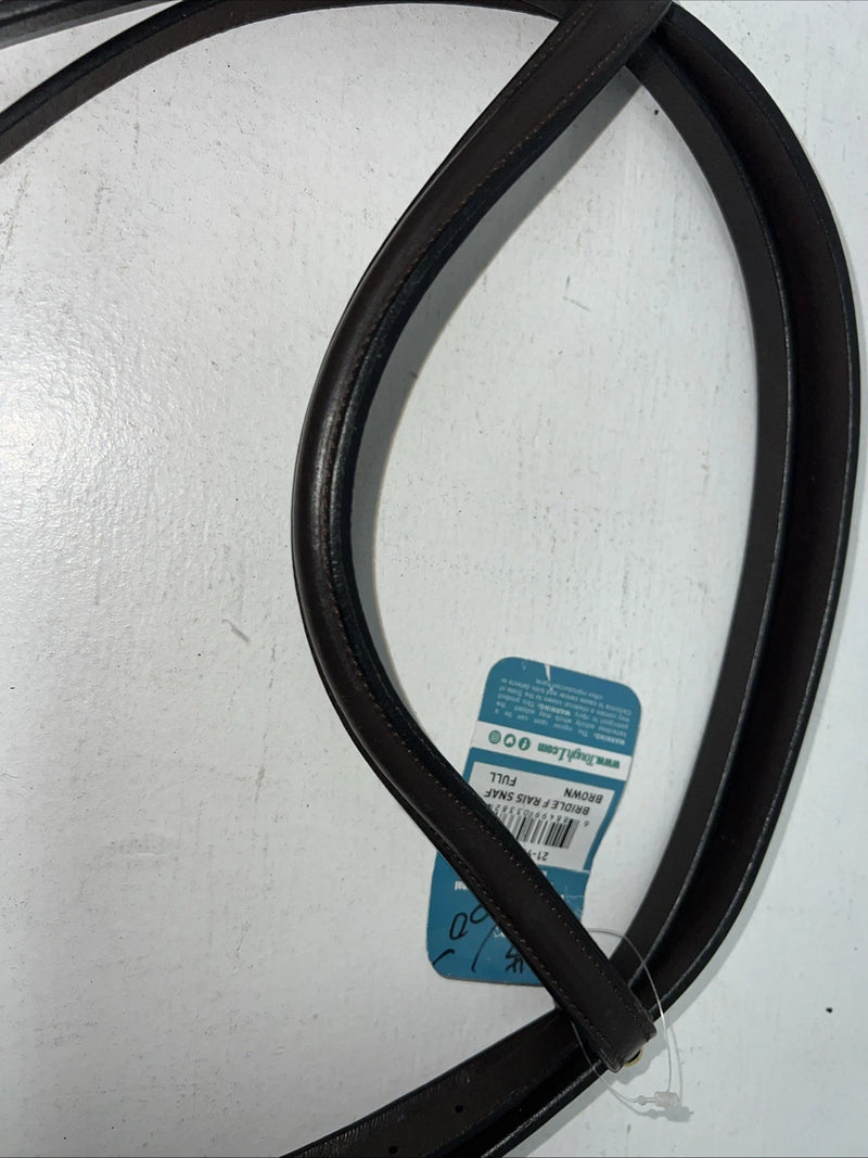 New EQUIROYAL Brown English Snaffle Bridle Full #21-9556-7-0 BB-13