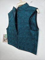 New Women’s 1849 RanchWear Blue Cheetah Print Zip Up Vest Small YY-45