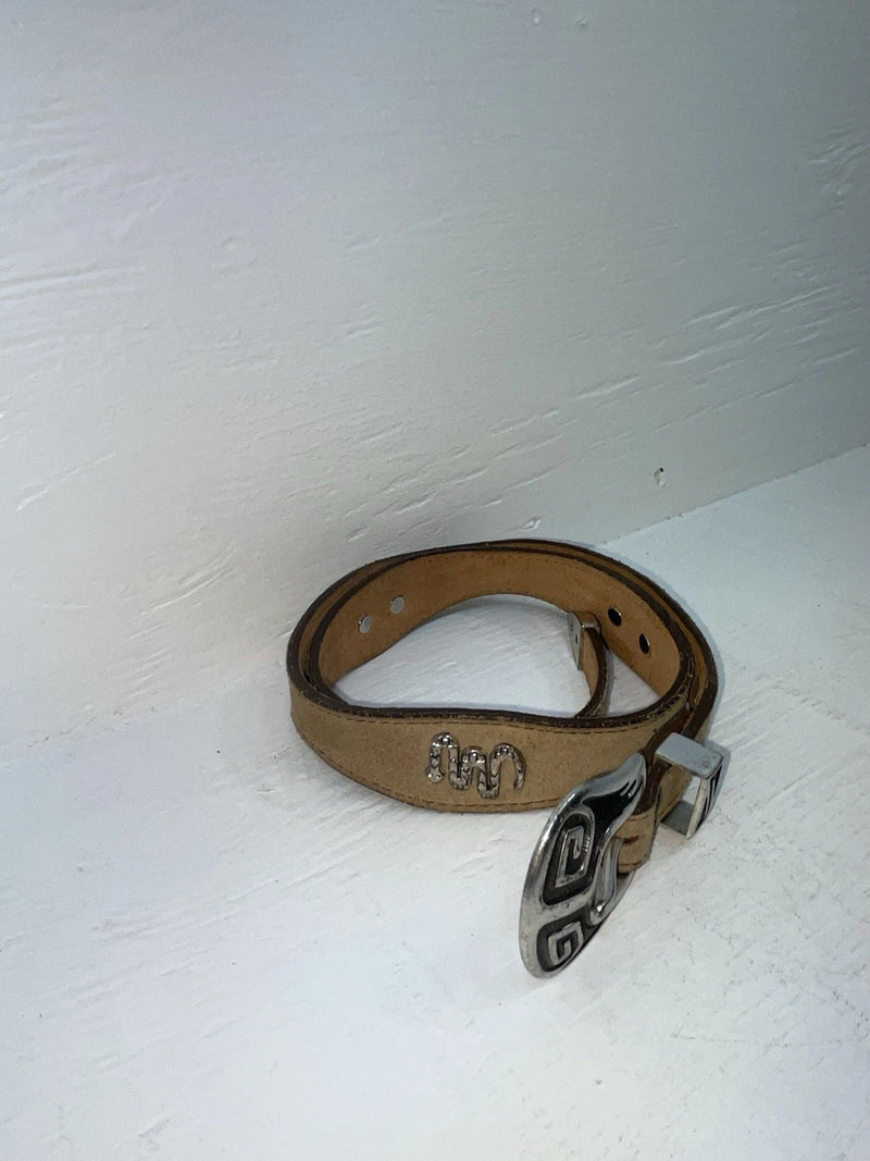 New Brown Genuine Leather Nocona Animal Pendent 32” Belt #606 JJ-16