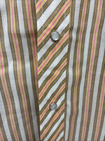 New Men’s Trail Ridge Multicolor Stripe Long Sleeve Pearl Snap 2XL O-22