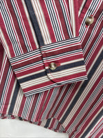 New Kids ELY Classic Red Stripe Long Sleeve Pearl Snap Medium CC-80