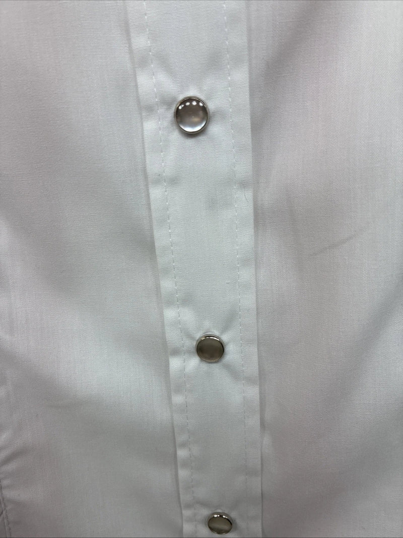 New Women’s H Bar C White Long Sleeve Pearl Snap Size 38 YY-115