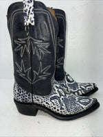 New Women’s Navy Snakeskin Texas Brand Cowboy Boots. 72 6 C. 18-93
