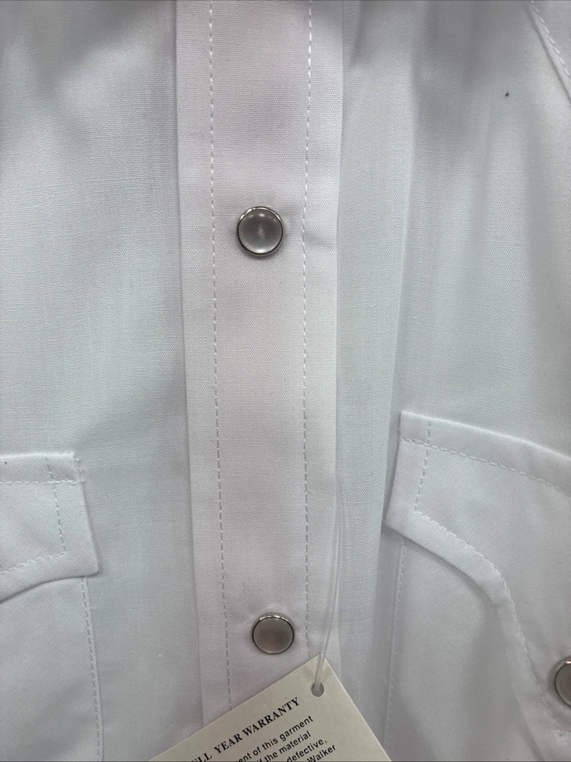 New Kids ELY Classic White Long Sleeve Pearl Snap Size 14 CC-118