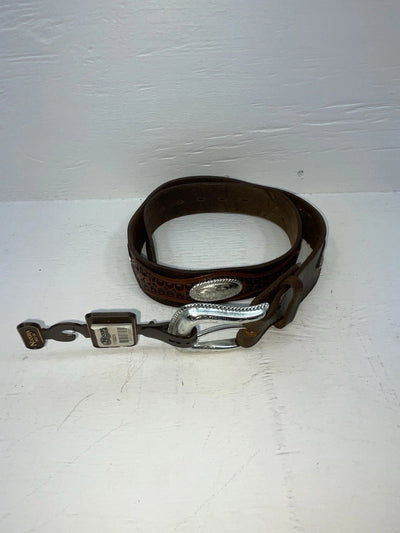 New Brown Genuine Leather Nocona Pendent And Tooled 30” Belt #1110202 JJ-27