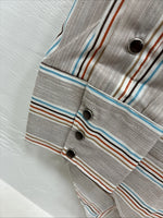 New Men’s Tem Tex Multicolor Stripe Long Sleeve Pearl Snap 16 Large Q-79