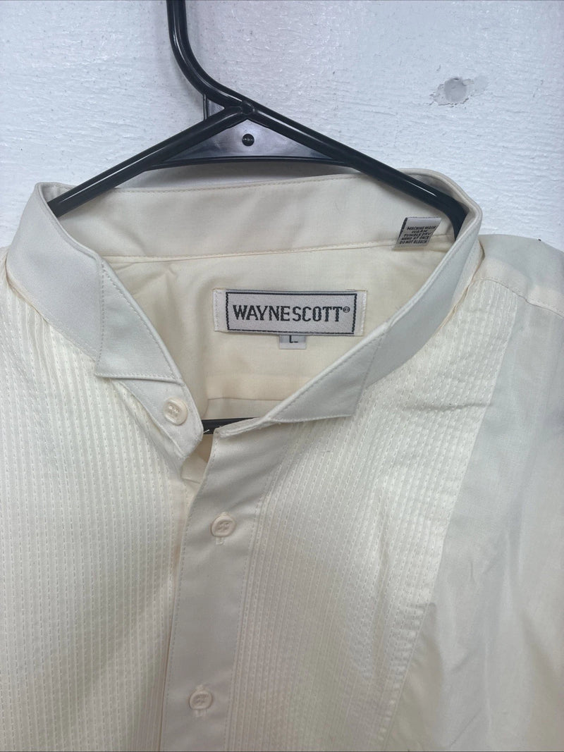 New Wayne Scott Yellow Long Sleeve Button Up English Shirt Large TT-36
