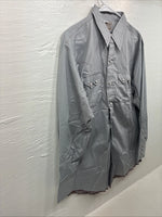 New Men’s Dee-Cee Grey Red Long Sleeve Pearl Snap 16.5 X 33 Large X-65