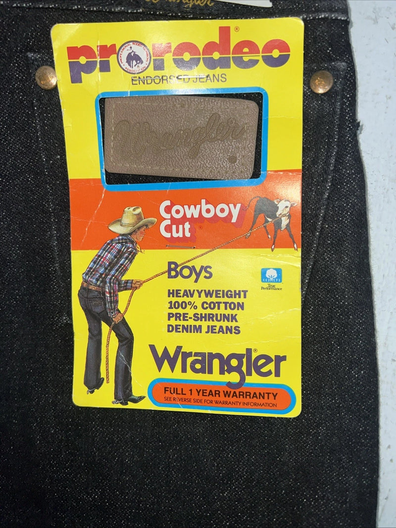 New Boys Black Pro Rodeo Cowboy Cut Denim Jeans. 11/25 1/2 B-30