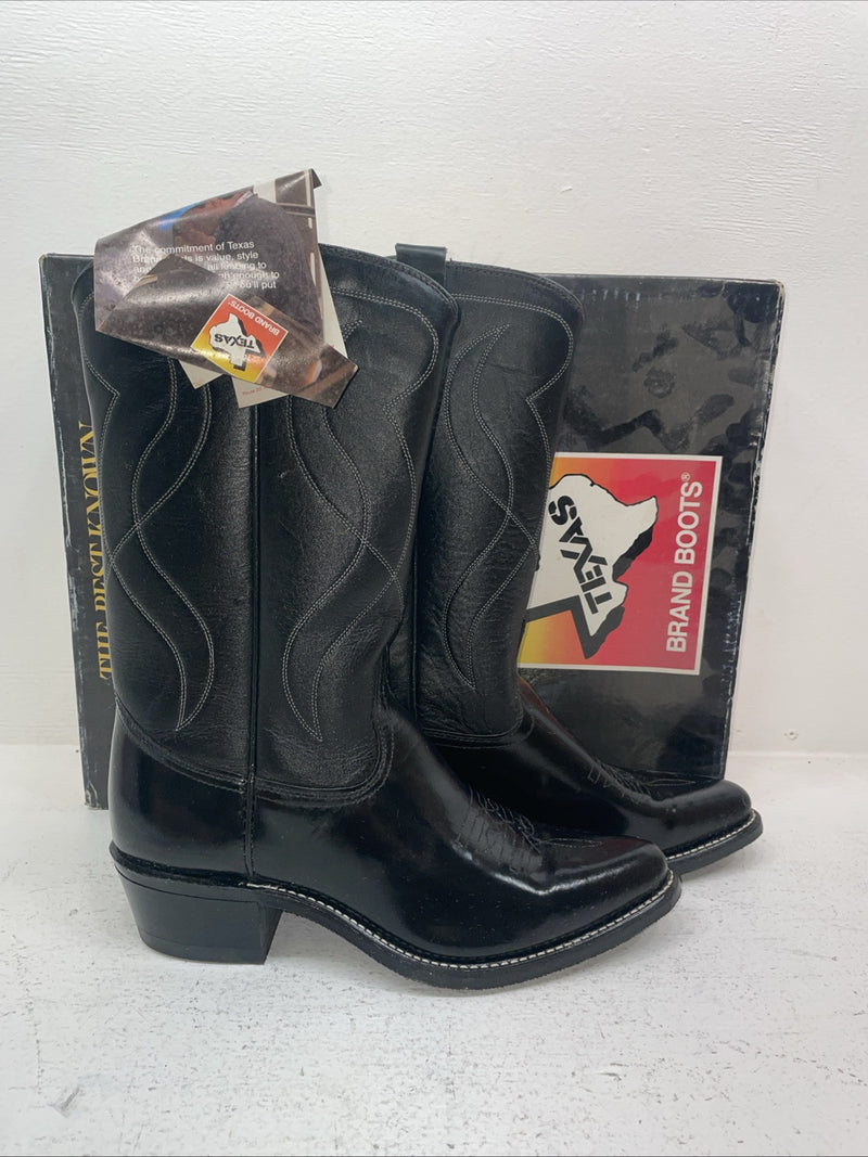 New Men’s Black Texas Brand Cowboy Boots. 8000 9.5 9 1/2 D. 5-9