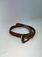 New Brown Genuine Leather Braided 28” Belt #02/4710 NN-17