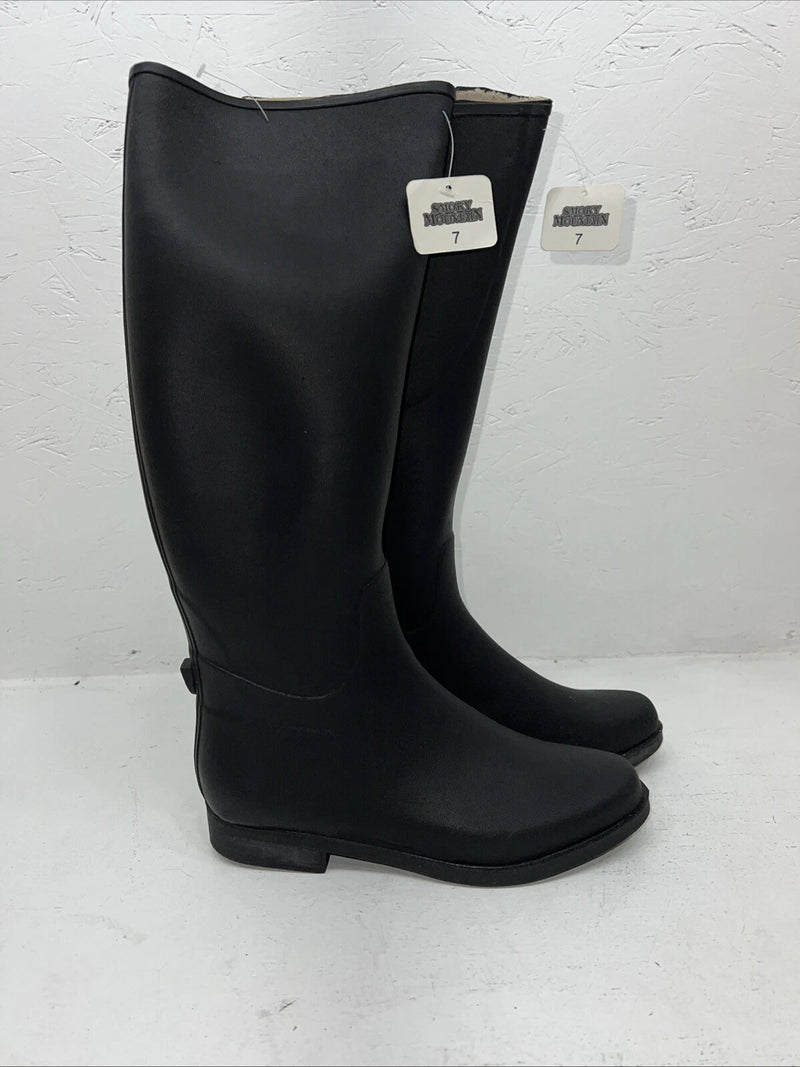 New Women’s Black Smoky Mountain Rubber English Riding Boots. 7 W. 12-57