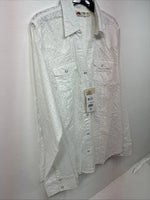 New Women’s Cumberland White Cheetah Print Long Sleeve Pearl Snap XL GG-83