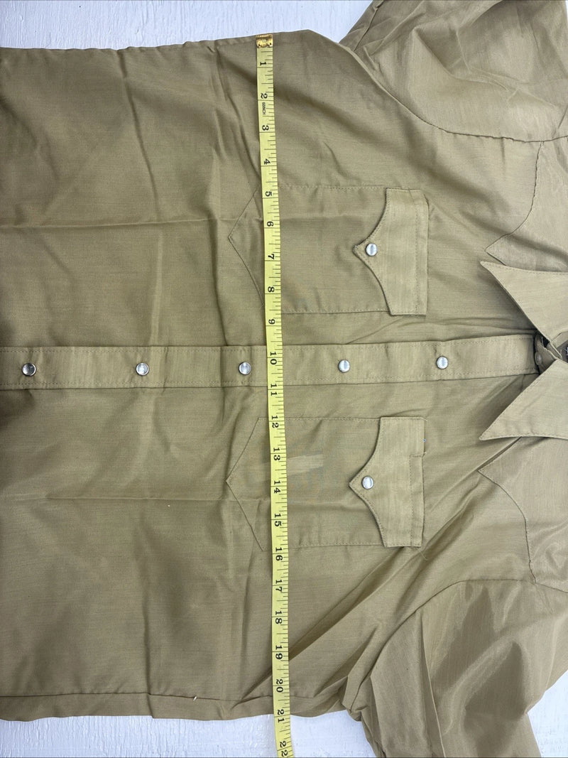 New Men’s Rockmount Green Long Sleeve Pearl Snap Medium X-10
