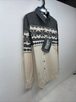 New Women’s Brooks & Dunn Tan Gray Long Sleeve Button Up Size Small TT-101