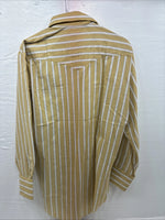 New Men’s Fenton Yellow White Stripe Long Sleeve Pearl Snap 16.5 Large V-114