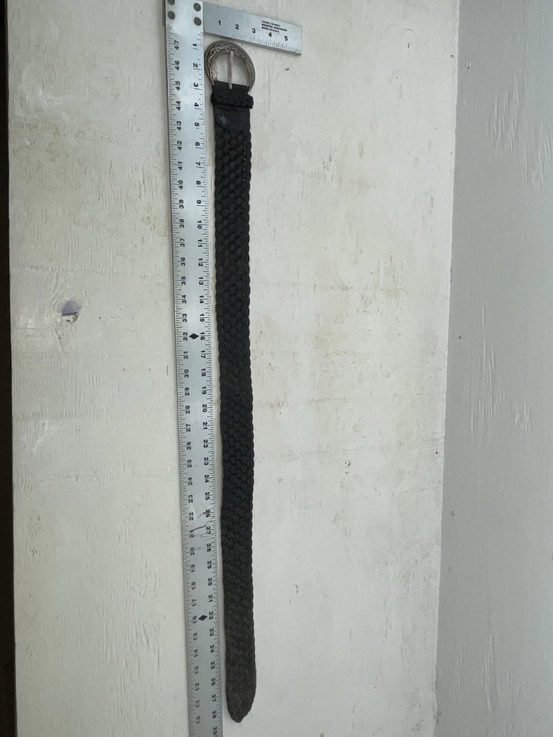 New Black Genuine Leather Braided 38” Belt #8840/01 Z-108