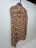 New Women’s Tem Tex Floral Design Long Sleeve Pearl Snap Size 32 MM-83
