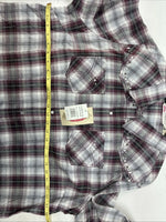 New Women’s Cumberland Purple Plaid Long Sleeve Pearl Snap Size 3X KK-85