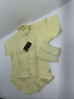New Women’s Yellow EQUISTAR English Short Sleeve Button Up Shirt. 40 465083 G-22