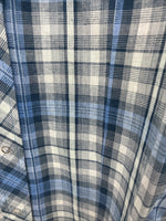 New Women Cumberland Blue Plaid Long Sleeve Pearl Snap 2XL GG-18