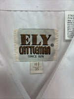 New Men’s ELY Cattleman White Long Sleeve Pearl Snap 16.5 X 34 Large X-38
