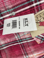New Women’s Cumberland Pink Plaid Long Sleeve Pearl Snap Medium DD-24