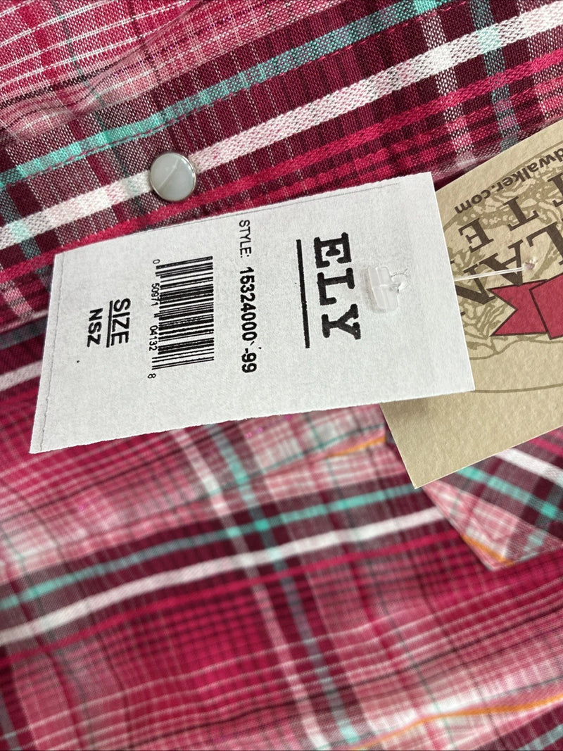 New Women’s Cumberland Pink Plaid Long Sleeve Pearl Snap Medium DD-24