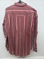 New Men’s H Bar C Pink Stripe Long Sleeve Pearl Snap 15.5 X 34 Medium T-75