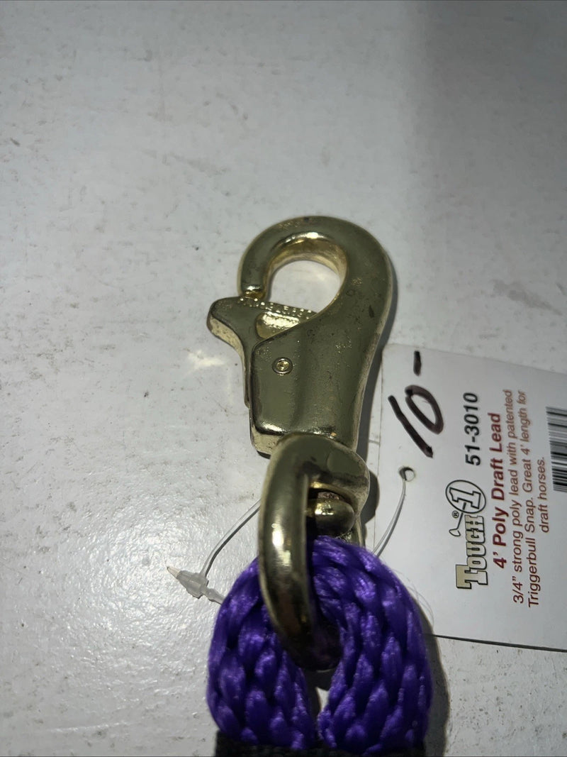 New Tough 1 Purple 4” Poly Draft Lead Rope #51-3010 M-511