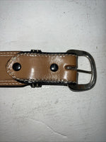 New Brown Black Perkies Hand Tooled Genuine Leather Belt 30” #7512 W-11