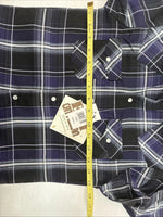 New Kids ELY Cattleman Purple Plaid Long Sleeve Pearl Snap Small LL-6