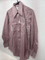 New Men’s Tem Tex Pink Designed Long Sleeve Pearl Snap 16 Large M-85