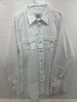 New Men’s Mesquite White Western Long Sleeve Pearl Snap 17.5 X 37 XL R-76