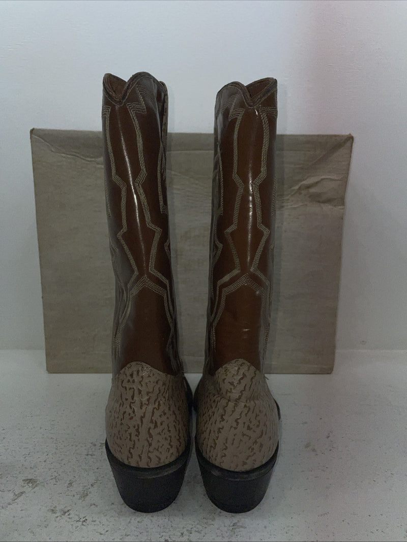New Men’s Brown Texas Brand Cowboy Boots. M 64 10.5 10 1/2 D. 7-86