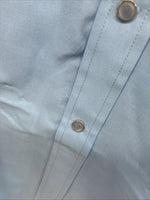 New Men’s ELY Cattleman Blue Simple Short Sleeve Pearl Snap 16.5 Large M-50