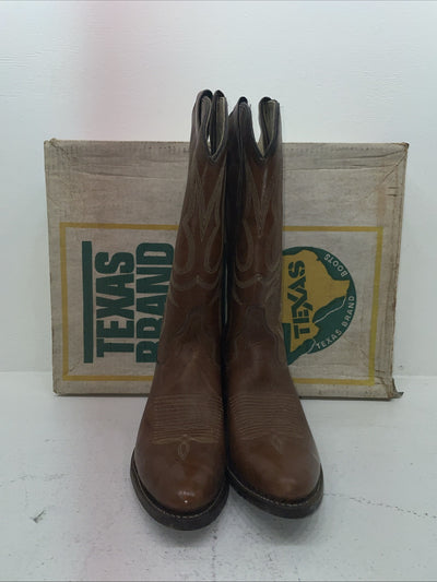 New Men’s Brown Texas Brand Cowboy Boots. 7311 10 D. 6-42