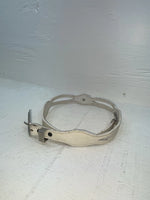 New White Genuine Leather Acme Silver Pendent 24” Belt #AB441 NN-41