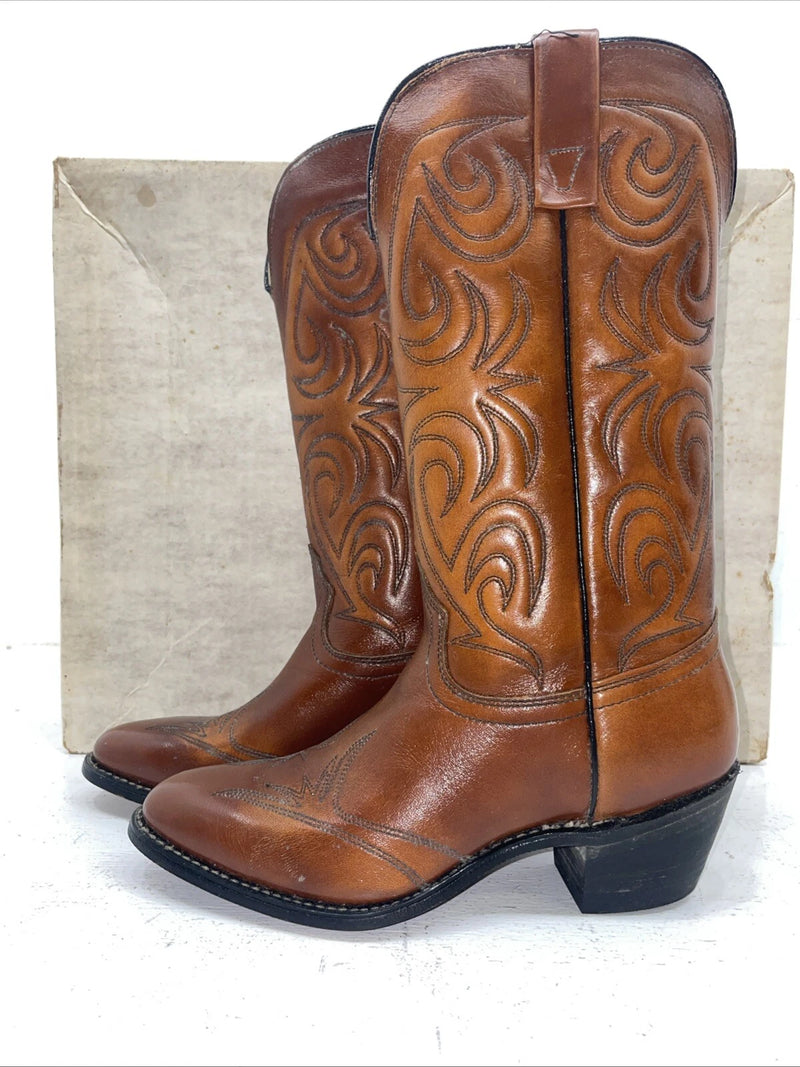 New Women’s Brown Texas Brand Cowboy Boots. L 144 7 M. 18-125