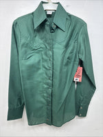 New Woman Dickson Jenkins Green Long Sleeve Pearl Snap Size 32 KK-70