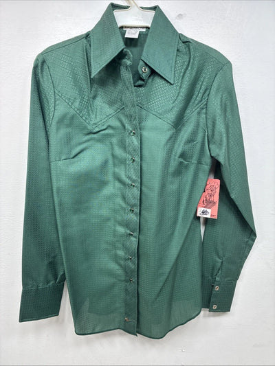 New Woman Dickson Jenkins Green Long Sleeve Pearl Snap Size 32 KK-70