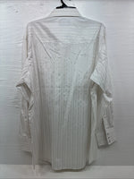 New Men’s White Horse White Stripe Western Long Sleeve Pearl Snap 2XL H-47