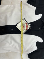 New Women’s Cumberland Black White Short Sleeve Pearl Snap Small TT-108