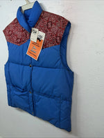 New Women’s Blue Red Comfy Puffer Racer Vest 14 UU-30