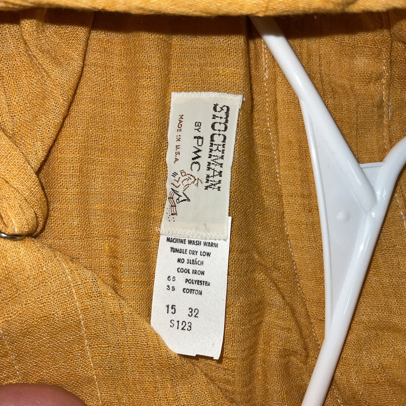 New Men’s Stockman Orange Pearl Snap Long Sleeve 15 X 32 Medium A-183
