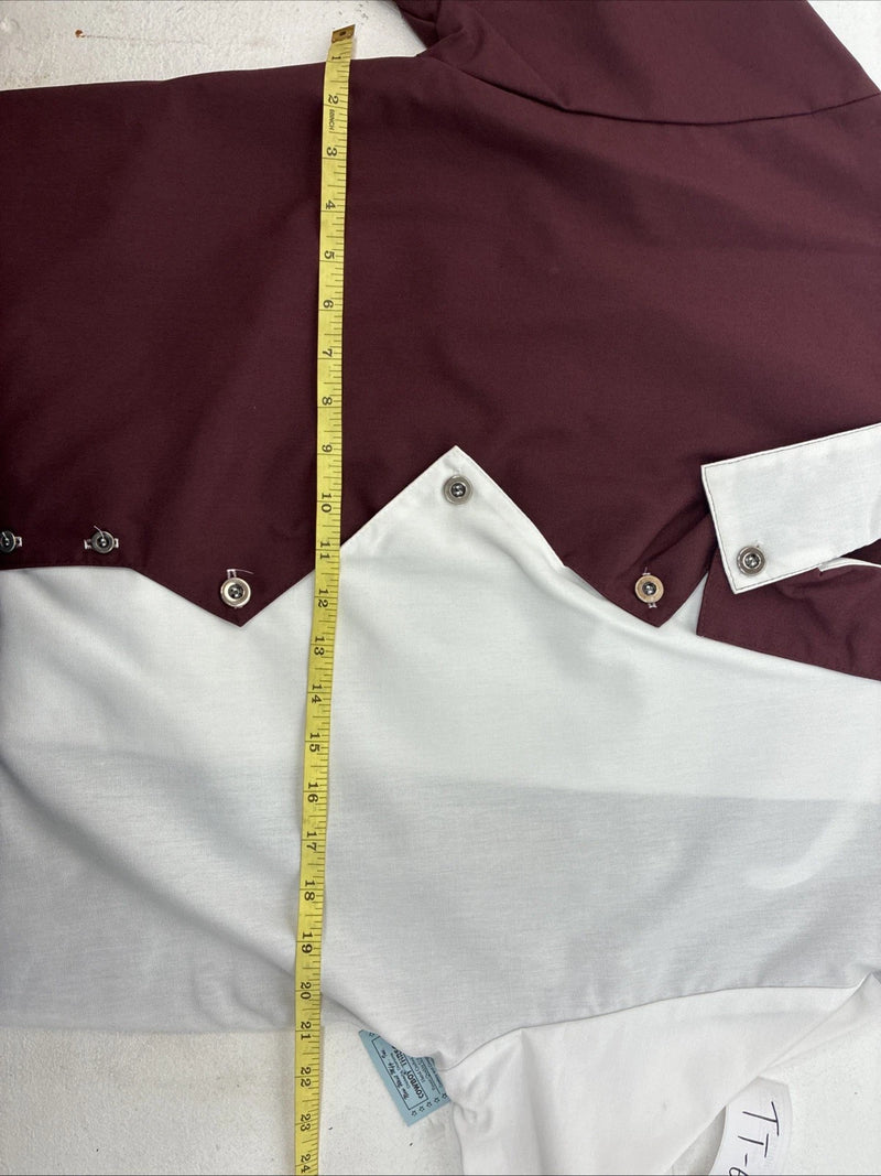 New Women’s Cowboy Threads Purple White Short Sleeve Button Up Size Large TT-67