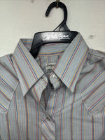 New Women’s Dickson Jenkins Multicolor Long Sleeve Pearl Snap Size 34 KK-100