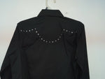 New Women’s Black White House Long Sleeve Button Up Shirt M #94770 3B-92